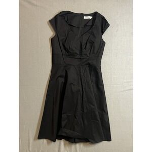 Bbonlinedress Black Fit & Flare Cocktail Dress Women's Size L Cap Sleeve V-Neck